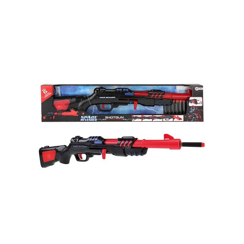 Toi Toys Fusil militaire noir/rouge avec 6 flèches en mousse