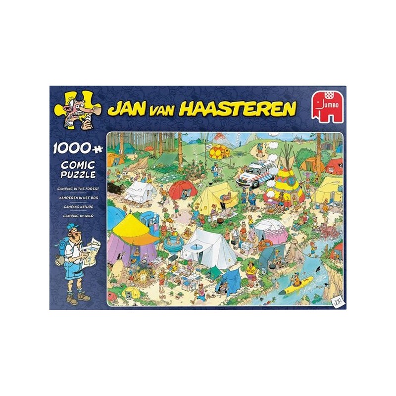 Puzzle géant Jan van Haasteren : Camping dans la forêt 1000 pièces