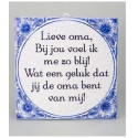 Paperdreams Tegel - Lieve Oma Delfts blauw