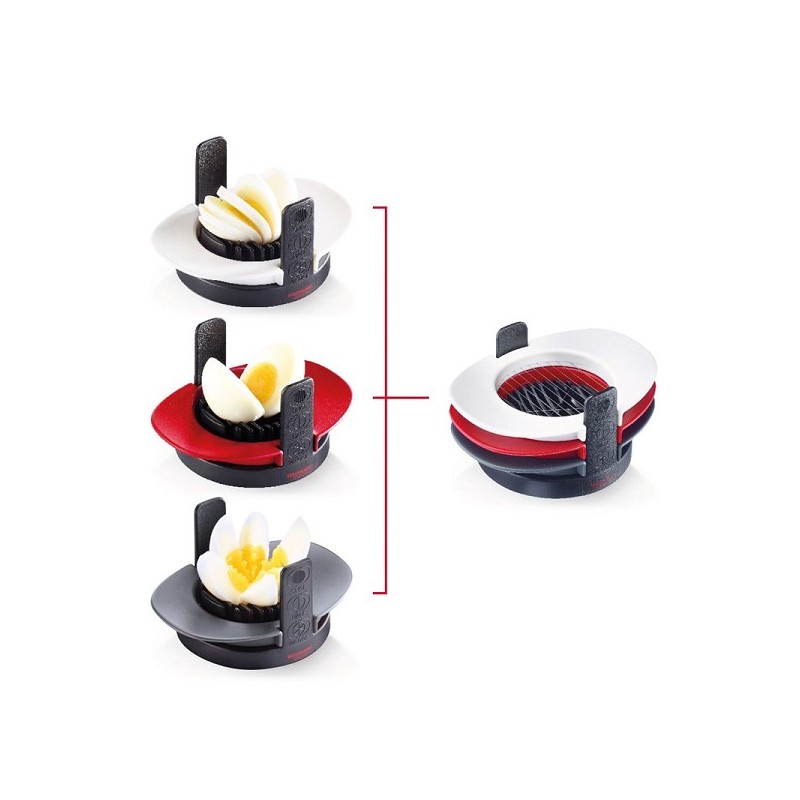 Westmark Coupe-œufs Mozzarella avec 3 inserts 14x10,2x7,5cm plastique/acier inoxydable