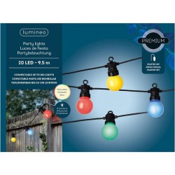 Lumineo LED feestverlichting twin starterkit multicolor 9,5 meter 20L met twinkel effect