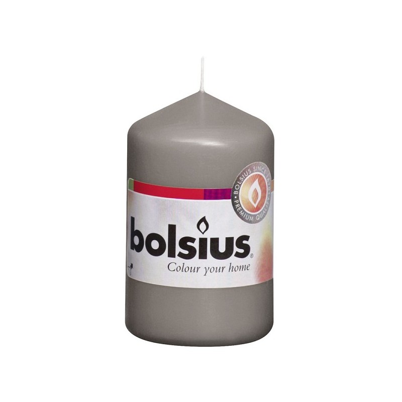 Bougie pilier Bolsius 80/48 gris chaud