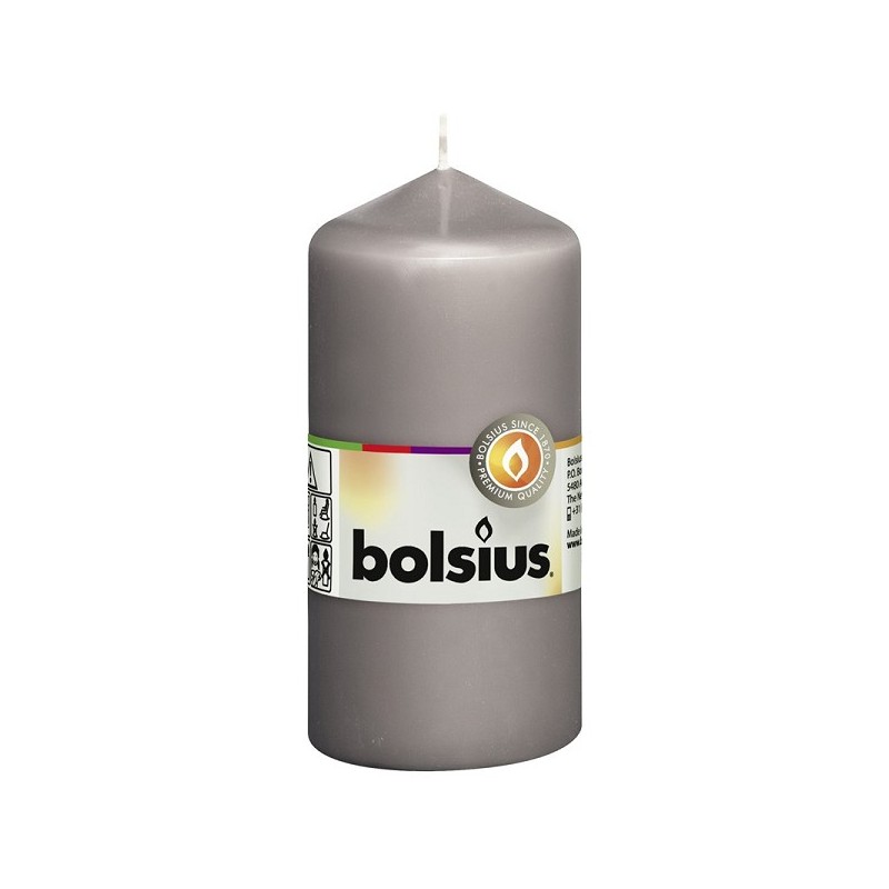 Bougie pilier Bolsius 120/58 gris chaud