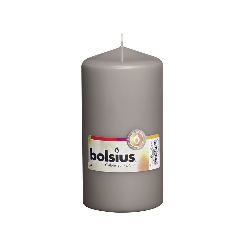 Bougie pilier Bolsius 150/78 gris chaud