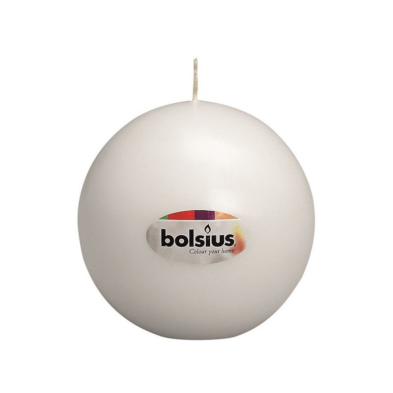 Bougie Bolsius Ball 70mm blanc