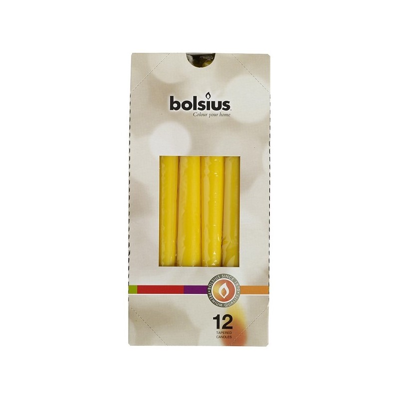 Bougie de table Bolsius 245/24 boîte de 12 pièces jaune