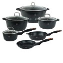 BerlingerHaus set de luxe de 6 casseroles avec 4 couvercles et accessoires granit Diamond Line Full Induction