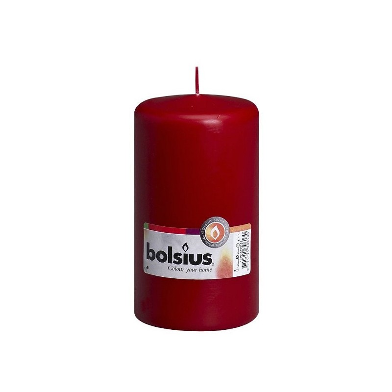 Bougie bloc Bolsius 150/80mm rouge vin