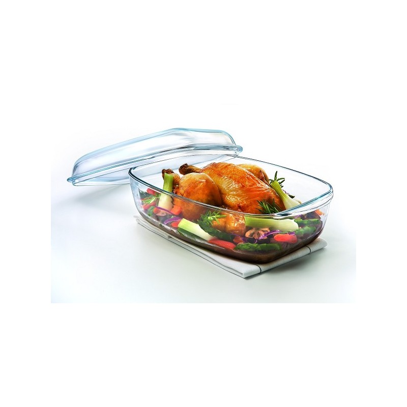 Pyrex Rechthoekige ovenschaal met deksel 4,3+2,2L 32 x 21 x 9 cm