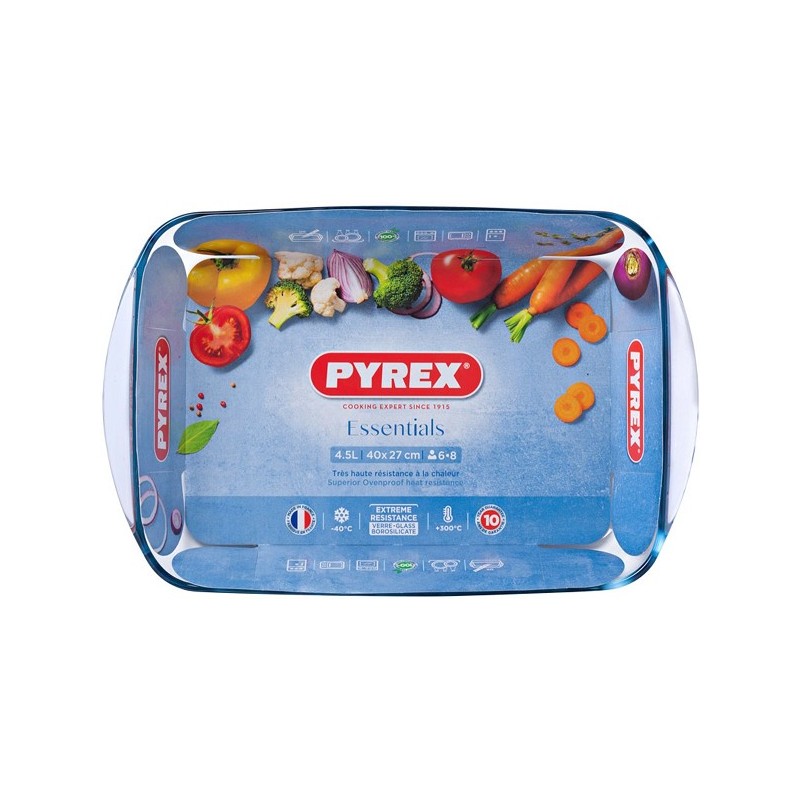Pyrex ESSENTIALS Rechthoekige ovenschaal 4,5L 40x27x7cm voor 6-8 personen