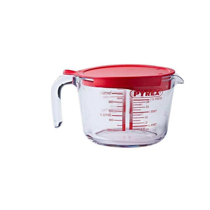 Tasse à mesurer en Pyrex avec couvercle 1L