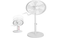 Statief Ventilator robuust en krachtig diameter 40cm wit 3 standen en in hoogte verstelbaar 50Watt