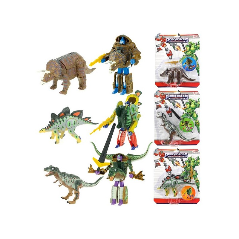 Toi Toys Dinosaurus/krijger 17 cm transformeerbaar