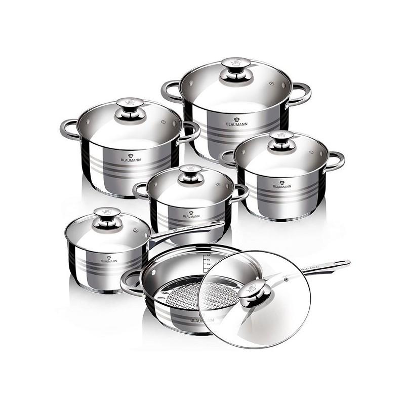 Blaumann Gourmet line Set de poêles 6 pièces en inox également induction