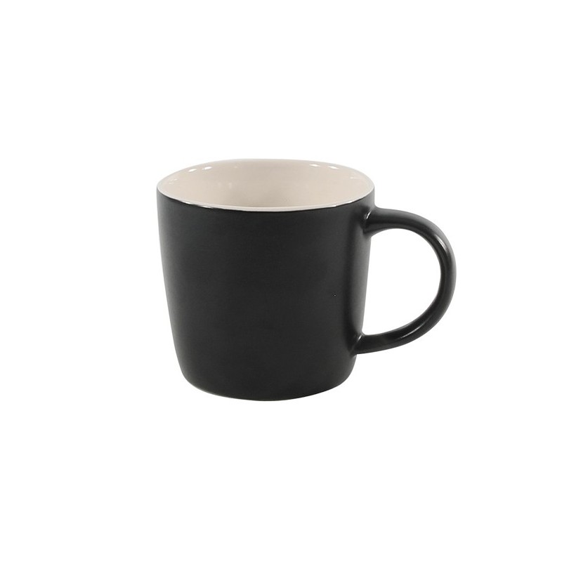 Koffiemok mat zwart/ wit inside Ø8,7x8cm