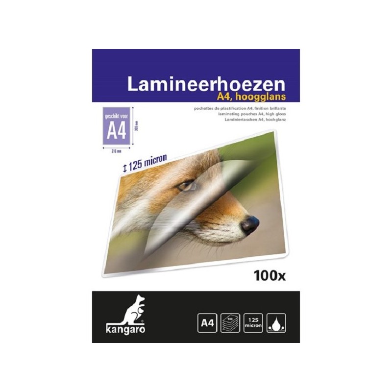 Kangaro Lamineerhoes A4 216x303mm 125 micron doos a 100 vel