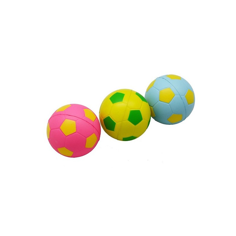 Soft foam balletjes 3 in netje Ø6,3cm