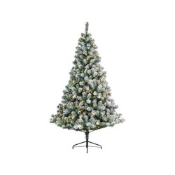 Everlands Kunstkerstboom Imperial Pine besneeuwd 150cm hoog verlicht met 170 geintegreerde warmwitte LED lamp