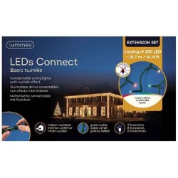 Lumineo LED's connect koppelverlichting basic twinkle VERLENG SET Multi Kleur led 1870cm-250L