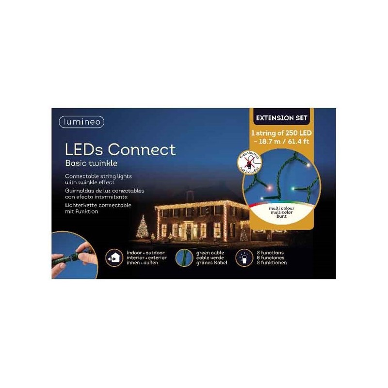 Lumineo LED's Connect Couple Lighting Basic Twinkle EXTENSION SET Multi Color LED 1870cm-250L