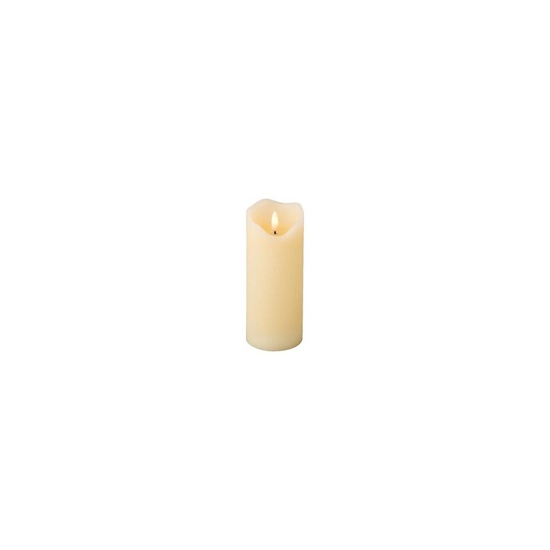 Bougie cire LED Lumineo - à flamme vacillante - (flamme 3D) crème dia7x13cm sur pile