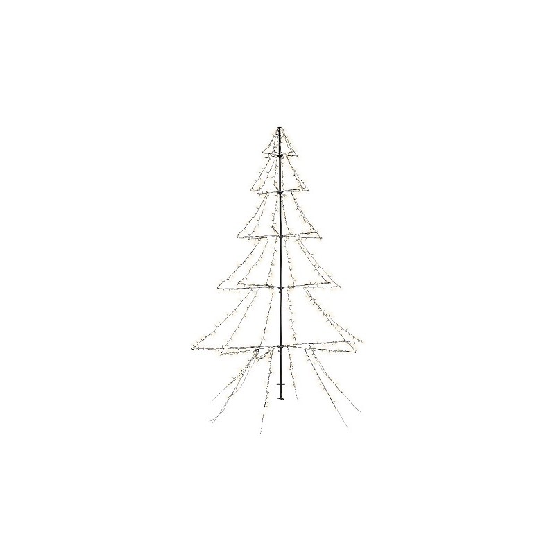 Lumineo éclairage extérieur LED en forme de sapin de Noël sur pied 300cm de haut blanc chaud