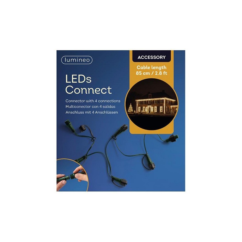 Lumineo LED's connect couplage éclairage répartiteur 4 voies extérieur vert 85cm