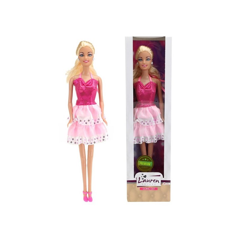 Toi Toys Poupée ado Lauren en robe dos nu rose 29cm