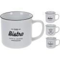 Tasse en porcelaine 320ml avec texte noir/blanc