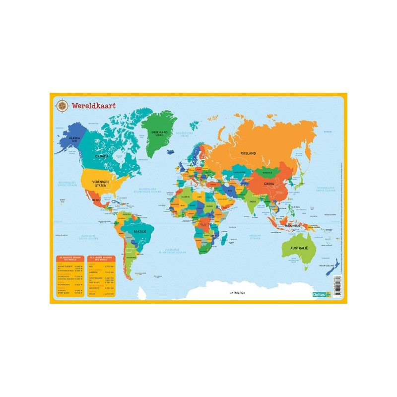 Deltas Educatieve onderlegger - De wereldkaart