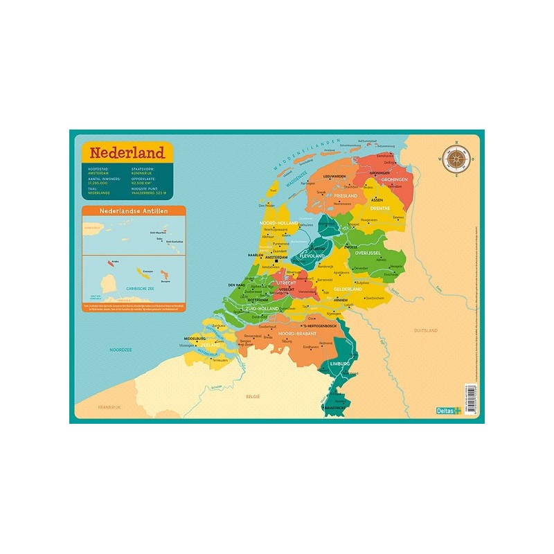 Deltas Educatieve onderlegger - Kaart Nederland
