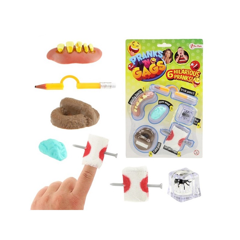 Toi Toys PRANKS N GAGS Fopartikelen -6stuks op kaart