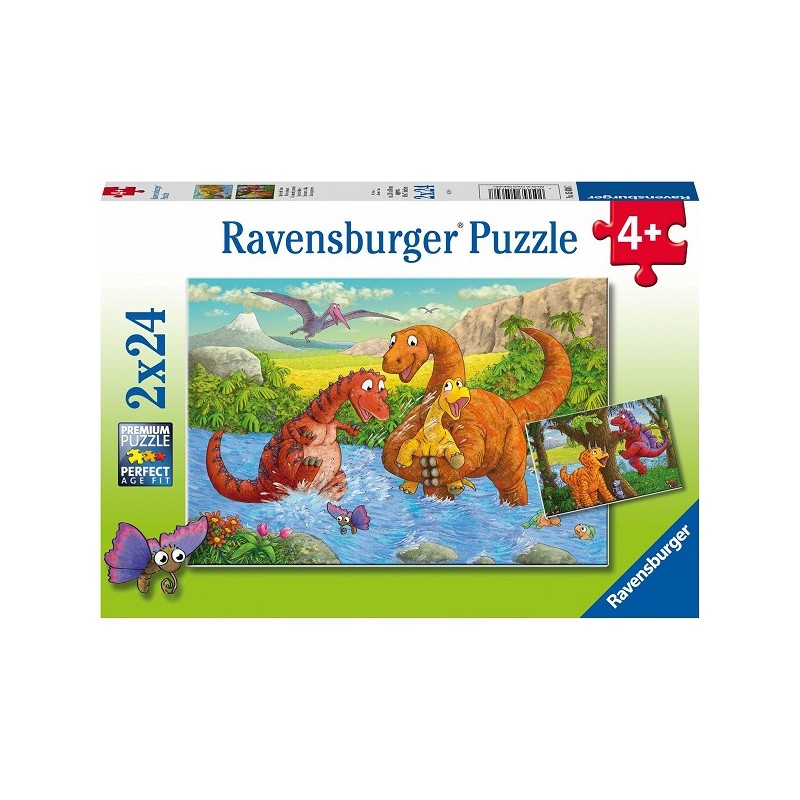 Ravensburger puzzle Jouer aux dinosaures 2x24pcs