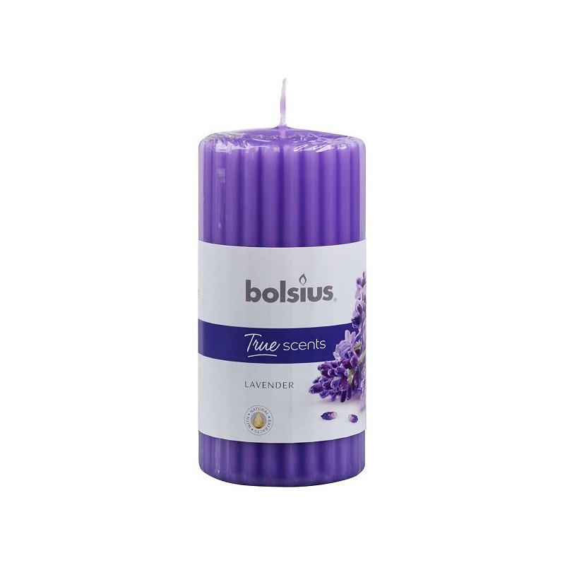 Bougie pilier Bolsius parfum True Scents Lavande 120/58