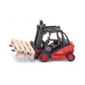 siku 1722, Linde heftruck, 1:50, metaal/kunststof, rood, beweegbare vork, incl. 2 pallets