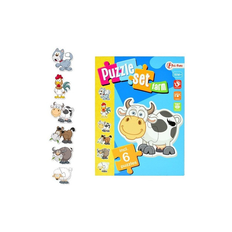 Toi Toys Puzzelset boerderij met 6 puzzels