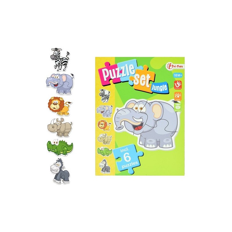 Toi Toys Ensemble de puzzles Jungle avec 6 puzzles
