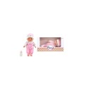 Toi Toys Poupée bébé Beau Lying avec biberon rose / blanc 30cm
