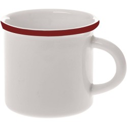 Mug rétro Palmer porcelaine 30cl bord rouge Ø9x8,5cm 6 pièces