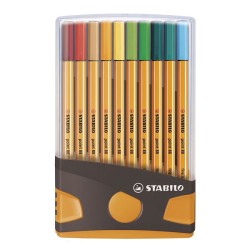 Stabilo Fineliners Point 88 box antraciet/oranje a 20 stuks