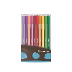 Stabilo viltstift pen 68 ColorParade antraciet/blauw box a 20 stuks