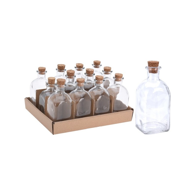 Fles glas met kurk 120ml