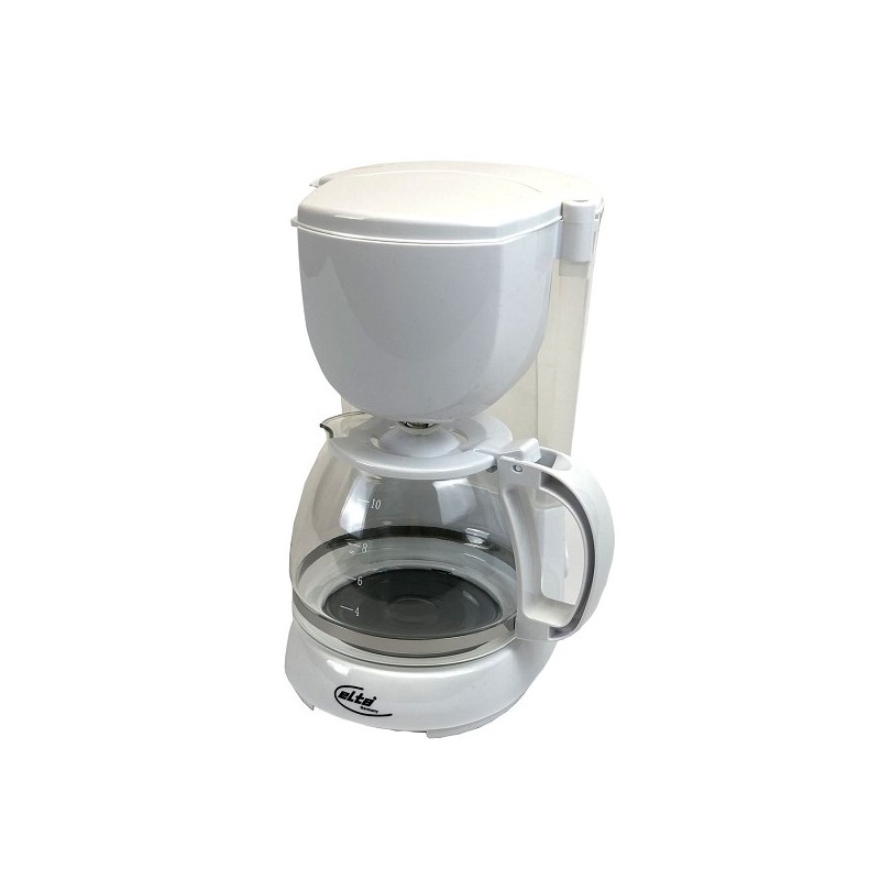 Cafetière Elta 10 tasses 1,25L 750W blanche avec verseuse en verre