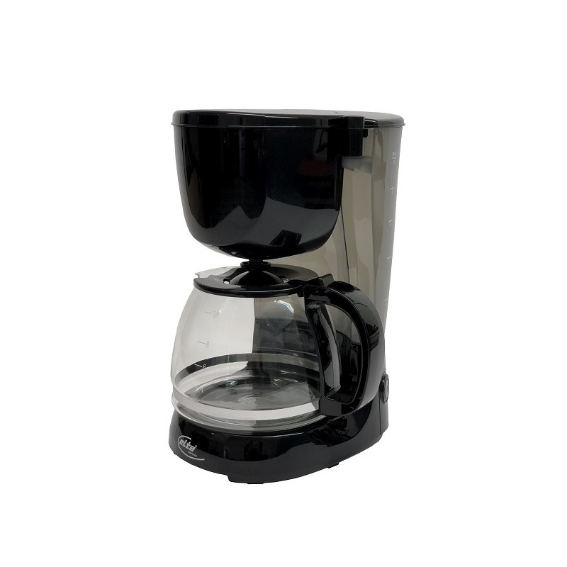Cafetière Elta 10 tasses 1,25L 750W noire avec verseuse en verre