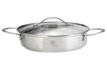 BerlingerHaus Silver Jewellery RVS Kookpan laag Ø20 cm met glazen deksel ook inductie 2,0L 20x7cm