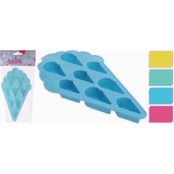 IJsblokjesmaker voor 8 ijsblokjes in hoorntje vorm 20x11x2cm zact kunststof TPR (thermoplastisch rubber)