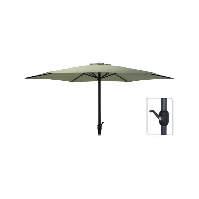 Parasol Ø3m retourné vert olive