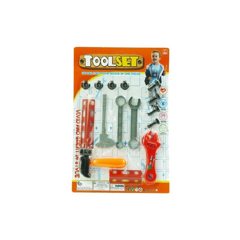 Speelgoed kunststof gereedschapsset 15 delige monteurs toolset