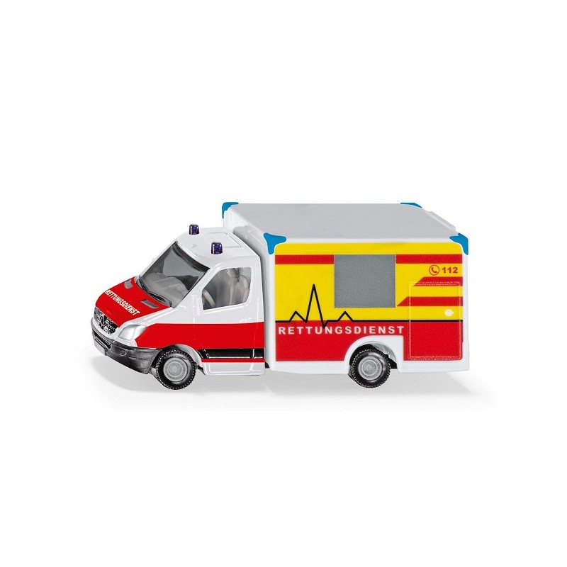 siku 1536, Ambulance, metaal/kunststof, rood/geel/wit, veelzijdig in gebruik, speelgoedauto voor kinderen