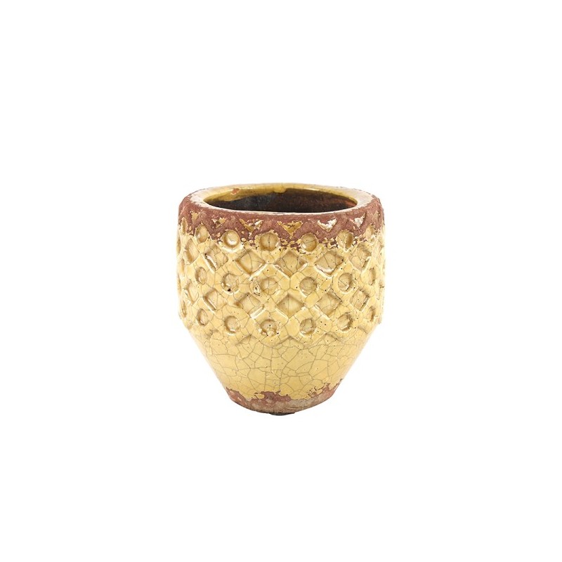 Bloempot Rosana M Ø13x13cm geel